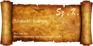 Szandi Karsa névjegykártya
